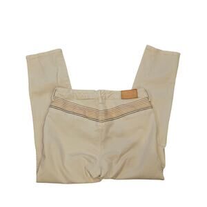 Dear john cream embroidered ribbed khaki jeans womens 28 pants boho festival